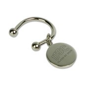 USC Trojans Class of 2024 Silver Plated Engraved Disk Key Ring